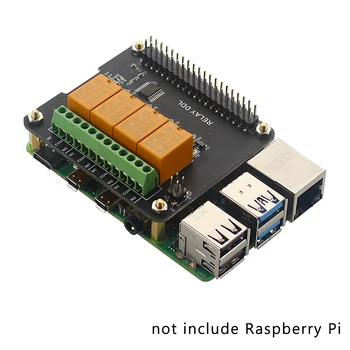 4 Kanálový Reléový KLOBÚK Rada pre Raspberry Pi 4B / 3B+ / 3B Expansion Board 4 Spôsob Kontroly Relé Modul pre DIY Smart Home
