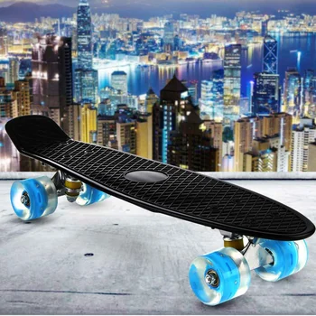 4 Kolies Oceľové Ložisko Skateboard s LED Blikajúce Kolesá 22 V Štyroch kolies Mini Longboard Korčule, Skateboard Outdoorové Športy