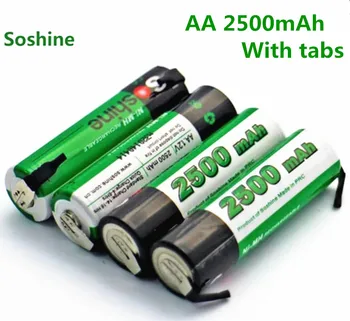 4 ks Soshine AA 2500mAh NiMH 1.2 V nabíjateľnú batériu pomocou tab
