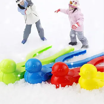 4 ks Zimné Plastové snehová guľa Maker Klip Deti Outdoor Piesku, Snehu Loptu Formy Hračky Boj Kačica Snehuliak Klipu Hračku pre Deti