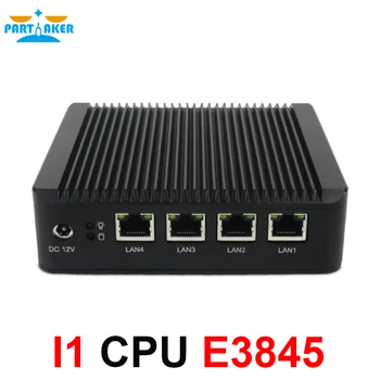 4*Lan Pfsense Mini PC Firewall Zariadenie Mini Server S procesorom Intel atom E3845 Quad Core Podporuje AES-NI