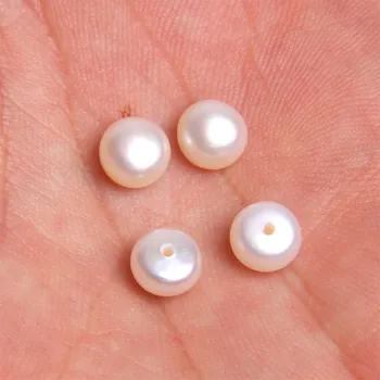 4 mm AAA Prírodné Sladkovodné Perly Semi Kolo Pearl White Tlačidlo Mince Voľné Chlieb Perly, Korálky Pre Náramky Šperky, Takže urob si sám