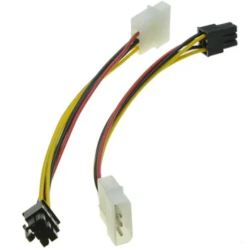 4 Pin Molex na 6-Pin PCI-Express PCIE grafická Karta Power Converter adaptérového Kábla 18 cm Power Converter Kábel Adaptéra