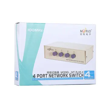4 Portu Siete LAN Prepínač MAČKA Výber Internet Interné Externé Siete Server Switcher RJ45-4
