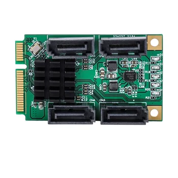 4 Porty SATA III 6Gbps Mini PCIE slot karty PCI-Express 88SE9215 Radič Karty SATA 3.0 Mini PCI-E Pevný Disk SSD Adaptér Predĺženie Karty