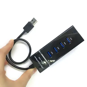 4 Porty USB Hub vysokorýchlostný Prenos USB 3.0 Hub pre Rozšírenie Adaptér Prenosný USB Rozbočovač Pre Notebook Notebook PC