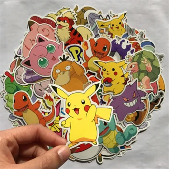 40/80pcs Cartoon Pikachu Nálepky Anime Pokémon Stikers Skateboard Gitara Notebook, Požičovňa Áut Kawaii Deti Nepremokavé stikers Hračky