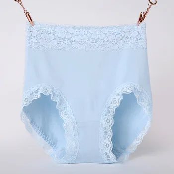[40-95 kg] vysoký pás žien čistej bavlny bielizeň veľké veľkosť dámy čipky, krajky sexy hip brucha spodky ženy nohavičky