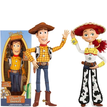 40 cm Anime Pixar Toy Story 3 4 Hovoriť Woody Jessie Akčné Figúrky Látkové Telo Model Bábiky Limited Kolekcia Hračiek Deti Darčeky