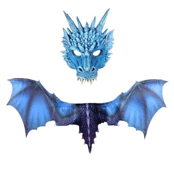 40# Demon Dragon Cosplay Kostým Dinosaura Nastavenie Krídla A Masky Vianoce, Halloween Karneval Dieťa Detí Darček Dovolenku Strany Rekvizity