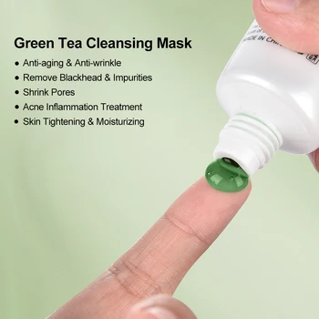 40 g Zeleného Čaju Blackhead Odstraňovač Maska pre Starostlivosť o Pleť Odstrániť Akné Nos Hĺbkové Čistenie Pórov Pásy Hydratačné Kôra Oil Control Bahenné Masky
