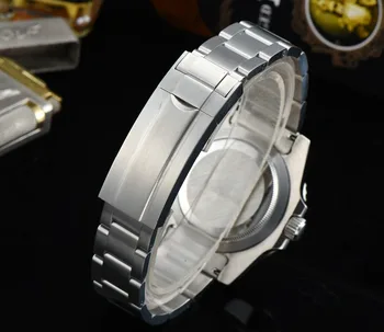 40 mm Black sterilné svetelný dial sapphire crystal keramická fazeta dátum Automatický pohyb pánske hodinky