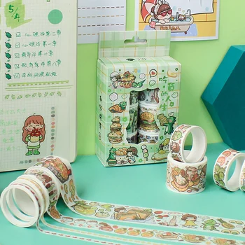 40PCS/4boxes xiaozha série nálepky DIY samolepka papier dekoratívne páska papierová maskovacia washi pásky