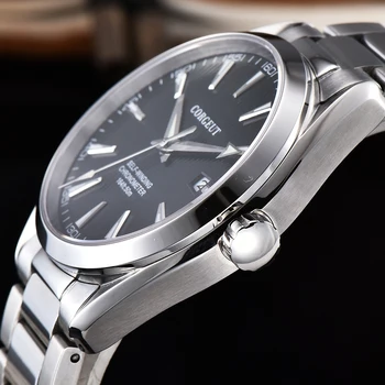 41mm black dial Corgeut muži hodinky Automatické Mechanické Sapphire crystal náramok 316ss ocele kapela mechanické náramkové hodinky pánske