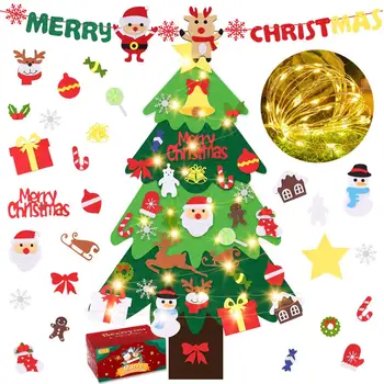 41pcs urob si sám Cítil Vianočný Stromček s LED Svetlami, Ozdoby, Výzdoba Vianočné Hračky pre Deti 2021 Nový Rok Darčeky Domov Party Dekorácie) Play