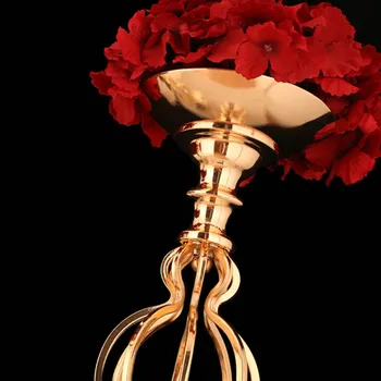 43/50 cm Zlaté Sviečky HoldersMetal Sviečkový Kvetinové Vázy Tabuľka Vrchol Prípade Kvet Rack Cesty Vedú Svadobné Dekorácie