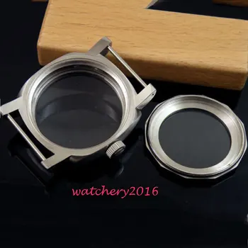 44 mm nerezová oceľ kalená kartáčovaný prípade fit 6497 6498 ST 36 pohyb Vysokej kvality watchcase