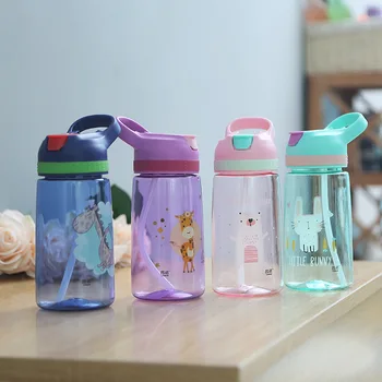 450 ml Fľaša na Vodu Deti S Slamy BPA Free Zdravé Plastové Prenosné Roztomilý Športu Detí Dieťa Piť Vodu Fľaše Drinkware