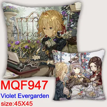 45x45CM Anime Fialová Evergarden Dekoračné vankúše, karikatúra, Vankúše, podušky Námestie mäkké Dvoj -, obojstranně Tlačených obliečka na vankúš zahŕňa