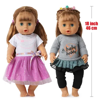 46 cm realisticky Bebe reborn bábiky Módne dlhé vlasy DIY deti hračky 18-palcové Realistické Mäkké silikónové Baby doll dress špirála nastaviť Boneca