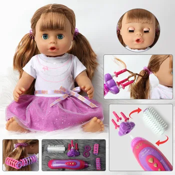 46 cm realisticky Bebe reborn bábiky Módne dlhé vlasy DIY deti hračky 18-palcové Realistické Mäkké silikónové Baby doll dress špirála nastaviť Boneca