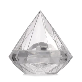 48pcs/veľa Priehľadného Plastu Diamond tvar Candy Box Jasné, Svadobné Prospech Boxy Candy Držiteľov Svadobné Dary Givea Boda