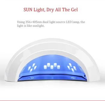 48W UV Gél Svetlo LED Nechtov Svetlo Vysoký Výkon Nechtov Gél Leštenie Nechtov na Vlasy Snímač Slnečného svetla, Nail Art, Manikúra Nástroj