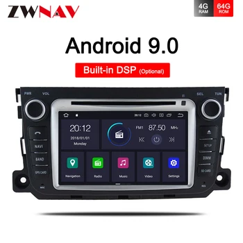 4G+64GB Android 9.0 Auta GPS Navigácie Systém Stereo Media Auto Rádia pre Mercedes/Benz, Smart Fortwo 2012-2016 BT, wifi, vedúci jednotky