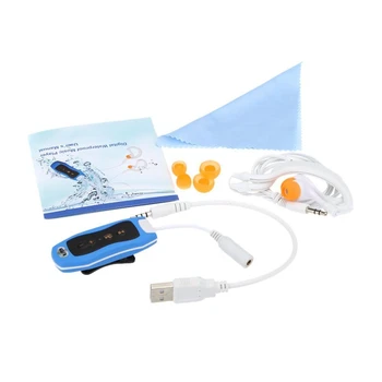 4GB IPX6 Šport Vodotesný MP3 Prehrávač, FM Rádio pre Plávanie/ Beží pod vodou Jogging/ SPA+ Vodotesný Earhook Slúchadlá Slúchadlá