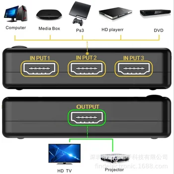 4K 2K 3x1 Kábel HDMI Splitter HD 1080P Video Switcher Adaptér 3 Vstup 1 Výstupný Port HDMI Rozbočovač pre Xbox PS4 DVD HDTV PC, Notebook, TELEVÍZOR