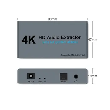4K HD Audio Zariadenia S HD Splitter HD, HD + Audio Prevodník S SPDIF+3,5 mm Stereo Jack HDMI Splitter Hot Predaj