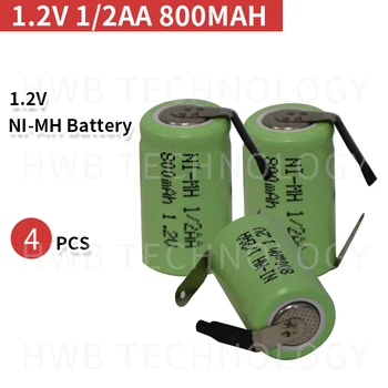 4pack KX Originálne Nové 1.2 V (1/2AA 800MAH Ni-Mh Dobíjacie Batérie S Kolíkmi Doprava Zadarmo