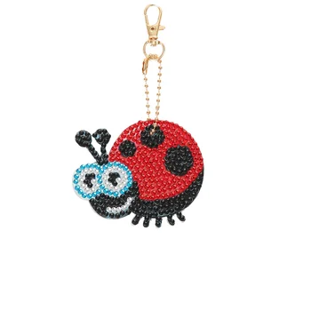 4pcs DIY Plný Vrták Špeciálne Tvarované Diamond Maľovanie Keychain Cross Stitch Veľké Oko Zvierat prívesok Prívesok Šperky Krúžok na Darček