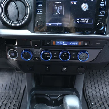 4pcs Hliníkovej Zliatiny Auto klimatizácia a Hlasitosti Otvor Zásuvky Gombík, Tlačidlo Kryt Pre Toyota Tacoma-2020 Interiéru Príslušenstvo