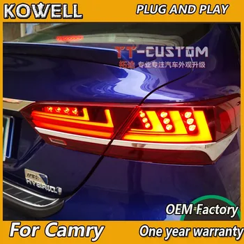 4pcs KOWELL Auto Styling pre 2018 Camry zadné svetlá Camry LED koncových svetiel Zadné Lampy DRL+Dynamické Zase Signál+Brzdové+Zadnej strane koncových svetiel
