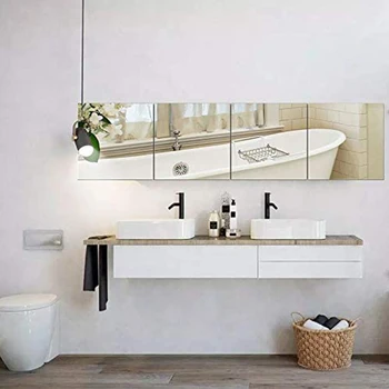 4Pcs Moderná obývačková Stena Akryl Nálepky Kúpeľňa Spálňa Zrkadlo Povrchu DIY Dekorácie Stick Dom Dekorácie, Doplnky