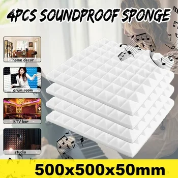 4PCS/Set 500x500x50mm Akustické Panely zvukovú izoláciu Studio Pena Liečba Zvuk Korektúry Pre Domáce Kancelárie Školy KTV