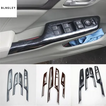4pcs/veľa ABS uhlíkových vlákien zrna alebo drevené zrna auto okno výťah, panel dekorácie kryt pre 2012-HONDA CIVIC MK9 MK9.5
