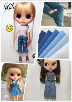4pcs/veľa Diy Doll oblečenie, džínsy džínsové tkaniny bábika príslušenstvo pre Blyth bjd darček hračky DIY šitie odevov, takže materiál