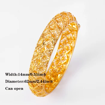 4pcs / veľa Dubaj Zlatá Farba Náramok Etiópskej Šperky Afriky Prívesky pre Ženy arabčina Šperky, Svadobné Nevesty Dary