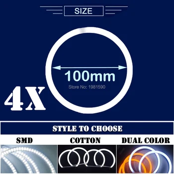 4x106mm Bavlna svetla angel eyes halo krúžok súpravy dual color pre BMW Radu 3 E46 Facelifted Kupé 2 Dvere Kupé Kabriolet