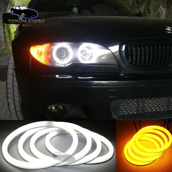 4x106mm Bavlna svetla angel eyes halo krúžok súpravy dual color pre BMW Radu 3 E46 Facelifted Kupé 2 Dvere Kupé Kabriolet