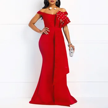 4XL 5XL Plus Veľkosť Šaty Červené Žien Dĺžka Podlahy Šaty Večerné Party Svadobné Oblečenie Maxi Sexy Backless Dlhé Šaty Elegantné Nové