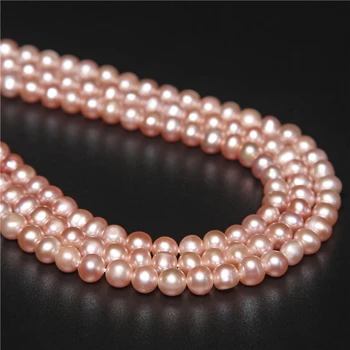 5-5.5 mm v Blízkosti Kolo Sladkovodné Perly Pre Šperky, Takže Biele, Ružové a Kvalitné Perly, Korálky Materiál DIY Náramok Náušnice 14