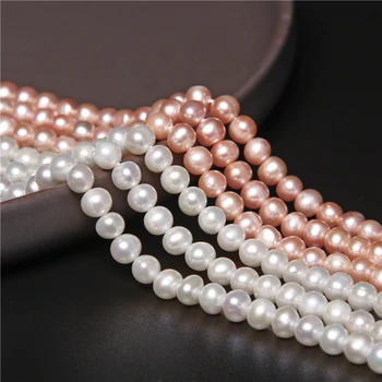 5-5.5 mm v Blízkosti Kolo Sladkovodné Perly Pre Šperky, Takže Biele, Ružové a Kvalitné Perly, Korálky Materiál DIY Náramok Náušnice 14