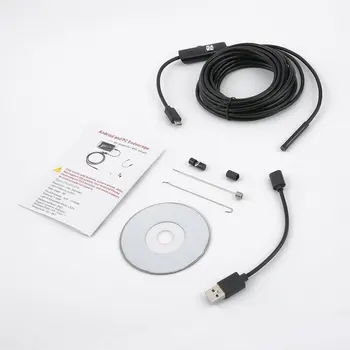 5,5 mm Endoskopu Kamera HD USB Endoskop S 6 LED 1/1.5/2/3.5/5M Kábel Mäkké Nepremokavé Inšpekcie Borescope pre Android PC
