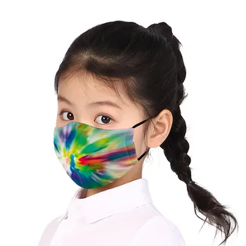 5/6PC Deti Prachotesný Masky Žien Rainbow tie-Dye Gradient Opakovane Vetru Hmlisté Haze Anti-pľuvanie Ochranné Masky mascarilla