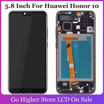 5.8 Palcový Pre Huawei Honor 10 Lcd Displej Dotykový Displej Digitalizátorom. Rám Montáž COL-L29 Nahradenie Čierna / Modrá / Gold