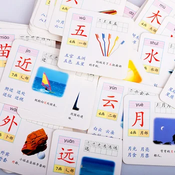 5 boxy/set 405PCS Čínske znaky karty pre starter študenti a deti s Čínsky Výraz ,hanzi karty a pin yin