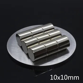 5 ks 10 x 10 mm Super Silné Silné Kolo Valec Magnety 10 X 10 Vzácnych Zemín Neodýmu magnet NOVÉ 10*10 Umelecké Remeslo Pripojenie